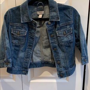 3/4 length medium wash denim jacket from loft